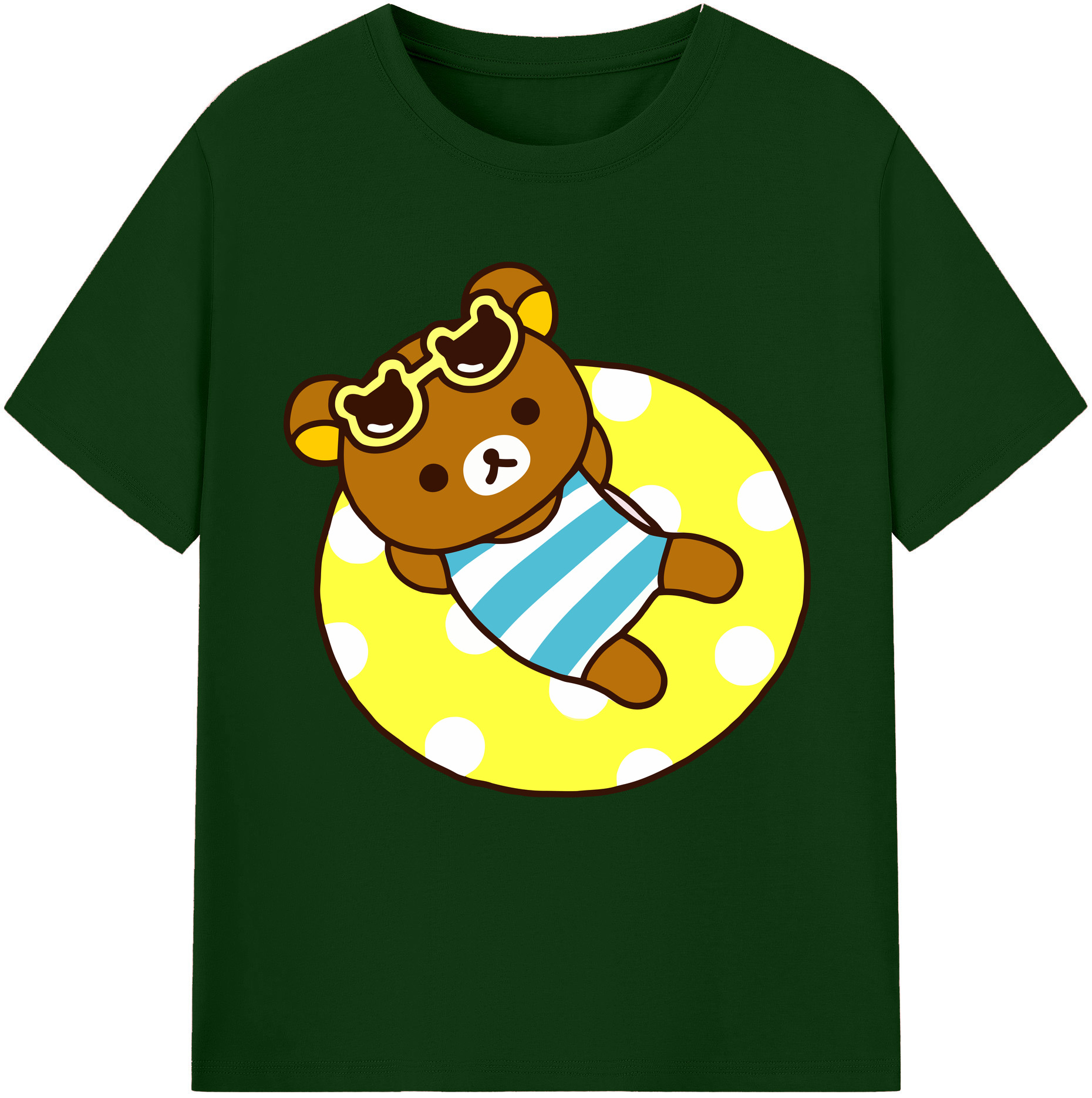 （画像用） リラックマ リラックマ キイロイトリ Rilakkuma Korilakkuma Kiiroitori 綿100％半袖Tシャツ（フロントプリント）